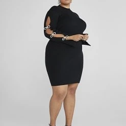 Fashion To Figure Alaina Bow Detail Sweater Dress