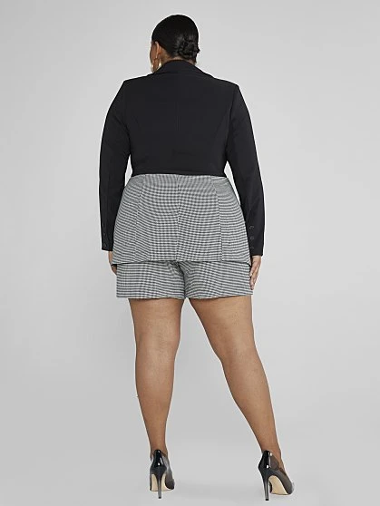 Fashion To Figure Sophia Two-Tone Blazer Romper - FTF LAB 010: BEAUTICURVE 1 Fashion To Figure Sophia Two-Tone Blazer Romper - FTF LAB 010: BEAUTICURVE