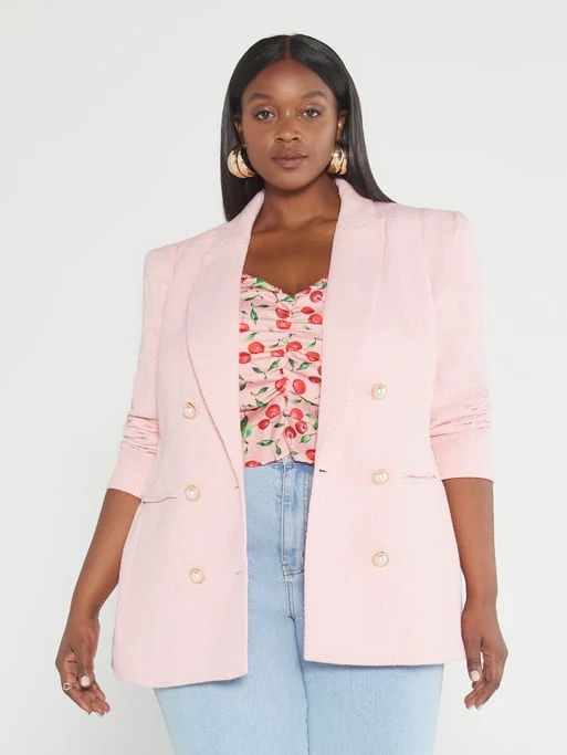 Fashion To Figure Amara Double Breasted Tweed Blazer 1 Fashion To Figure Amara Double Breasted Tweed Blazer