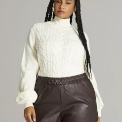 Fashion To Figure Astrea Faux Leather Wide Leg Shorts