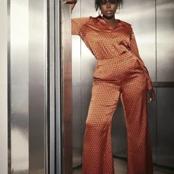 Fashion To Figure Avery Diamond Print Wide Leg Pants