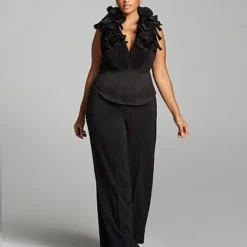 Fashion To Figure Teagan Side Stripe Wide Leg Pant