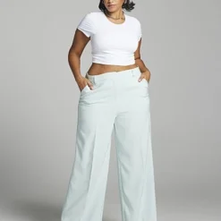 Fashion To Figure Teagan Side Stripe Wide Leg Pant