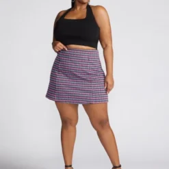 Fashion To Figure Raynelle Houndstooth Mini Skirt