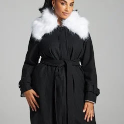 Fashion To Figure Alessia Fur Collar Coat