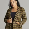 Fashion To Figure Faven Plaid Double Breasted Blazer