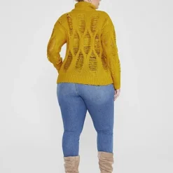 Fashion To Figure Lenora Distressed Look Turtleneck Sweater