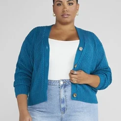 Fashion To Figure Katya V-Neck Cropped Cardigan