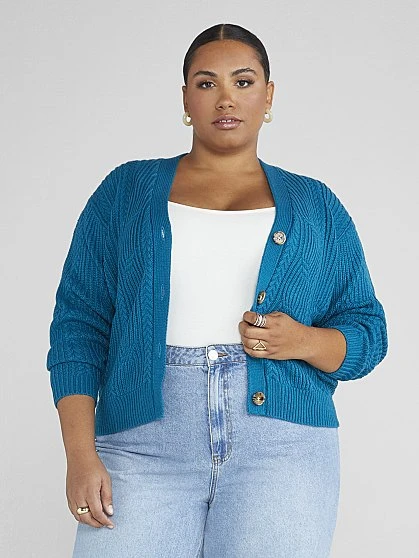 Fashion To Figure Katya V-Neck Cropped Cardigan 1 Fashion To Figure Katya V-Neck Cropped Cardigan