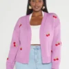 Fashion To Figure Heather Cherry Embroidered Cardigan