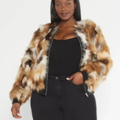 Fashion To Figure Nova Faux Fur Bomber Jacket