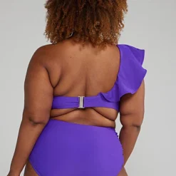 Fashion To Figure One Shoulder Ruffle Bikini Top
