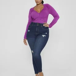 Fashion To Figure High Rise Curvy Fit Skinny Jeans - Tall Inseam -Pleasures SHOP 69 95 hr drk wsh jggng t 55eeb4d5 7f39 4379 8aad 174136693b8b
