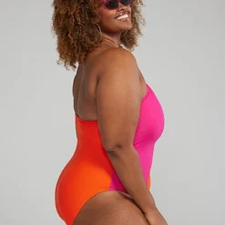 Fashion To Figure One Shoulder Colorblock One-Piece Swimsuit