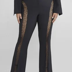 Fashion To Figure Alexandra Lace Detail Flare Leg Pants