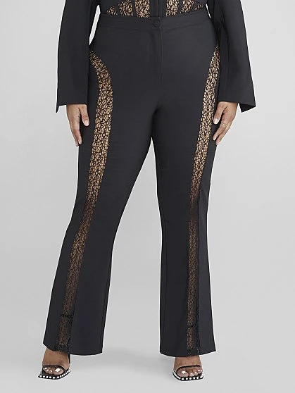 Fashion To Figure Alexandra Lace Detail Flare Leg Pants 1 Fashion To Figure Alexandra Lace Detail Flare Leg Pants