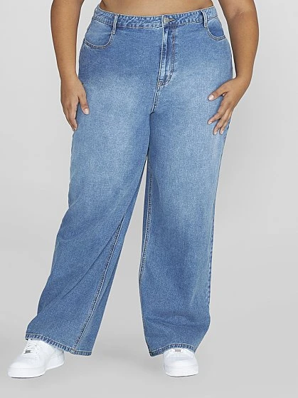 Fashion To Figure High Rise Light Wash Wide Leg Jeans 1 Fashion To Figure High Rise Light Wash Wide Leg Jeans
