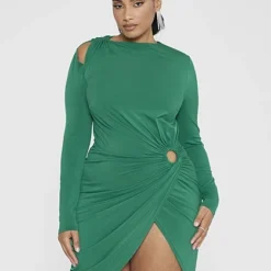 Fashion To Figure Jamayla Cutout Ruched Dress