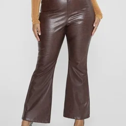 Fashion To Figure Marianne Croc Texture Faux Leather Pants