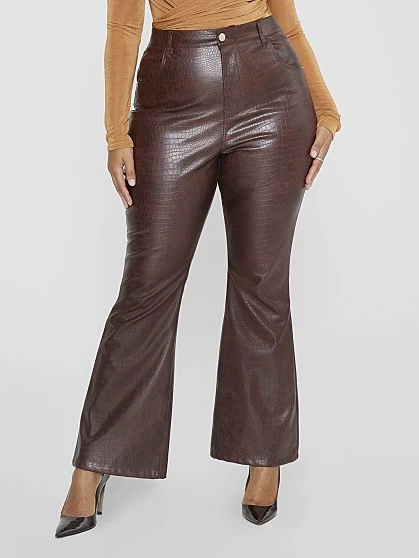 Fashion To Figure Marianne Croc Texture Faux Leather Pants 1 Fashion To Figure Marianne Croc Texture Faux Leather Pants