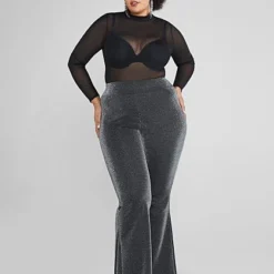 Fashion To Figure Myka Shimmer Knit Flare Pants