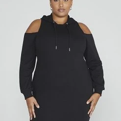 Fashion To Figure Rhianne Cold Shoulder Hoodie Dress