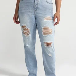 Fashion To Figure High Rise Relaxed Fit Vintage Wash Jeans