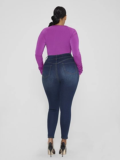 Fashion To Figure High Rise Curvy Fit Skinny Jeans - Short Inseam 3 Fashion To Figure High Rise Curvy Fit Skinny Jeans - Short Inseam - Image 3