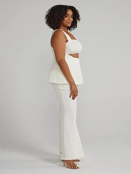 Fashion To Figure Peplum Waist Cutout Sleeveless Jumpsuit 2 Fashion To Figure Peplum Waist Cutout Sleeveless Jumpsuit - Image 2