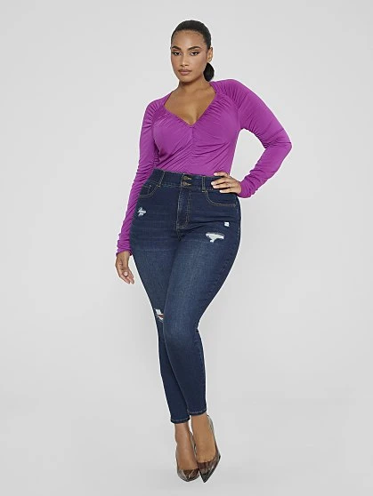 Fashion To Figure High Rise Curvy Fit Skinny Jeans - Short Inseam 2 Fashion To Figure High Rise Curvy Fit Skinny Jeans - Short Inseam - Image 2