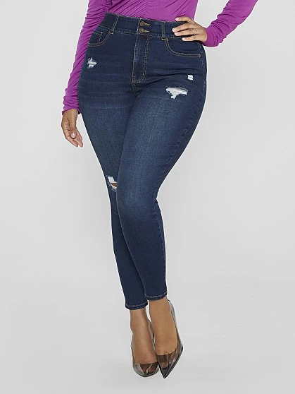 Fashion To Figure High Rise Curvy Fit Skinny Jeans - Short Inseam 1 Fashion To Figure High Rise Curvy Fit Skinny Jeans - Short Inseam