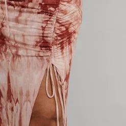 Fashion To Figure Side Slit Ruched Midi Skirt