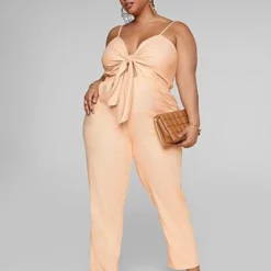 Fashion To Figure Nissa Tie Front Linen Jumpsuit 5 Fashion To Figure Nissa Tie Front Linen Jumpsuit -Pleasures SHOP nissa tie front linen jumpsuit