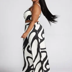 Fashion To Figure Amandla Abstract Print Wide Leg Pants -Pleasures SHOP plus size amandla abstract print wide leg pants gabrielle union x ftf 5d10ba9f 41ec 4250 9879 628ef7cad17e