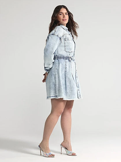Fashion To Figure Andra Denim Shirt Dress 4 Fashion To Figure Andra Denim Shirt Dress - Image 4