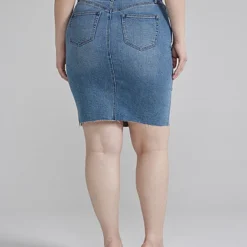Fashion To Figure Bria Crossover Waist Denim Skirt