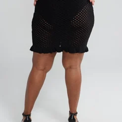 Fashion To Figure Crochet Knit Ruffle Skirt -Pleasures SHOP plus size crochet knit ruffle skirt 016bc71a b59f 49ad a3c9 a051daccab9e