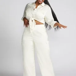 Fashion To Figure Machella Wide Leg Cargo Pants -Pleasures SHOP plus size machella wide leg cargo pants gabrielle union x ftf c67cd824 c1c9 42e1 98ba 8be0ba9130b0