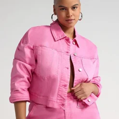 Fashion To Figure Shanica Cropped Denim Jacket