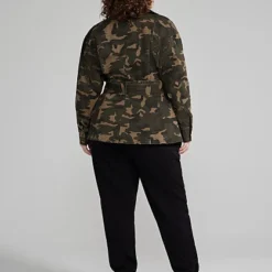 Fashion To Figure Vanessa Tie Waist Camo Jacket -Pleasures SHOP plus size vanessa tie waist camo jacket 5ccc1e9a 7232 4919 a30c f0154ade6f96