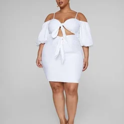 Fashion To Figure Siara Double Tie Front Dress -Pleasures SHOP siara double tie front dress