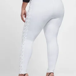 Fashion To Figure Good Form Lace-Up Waistband Ponte Leggings