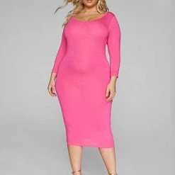Fashion To Figure FTF Signature Long Sleeve Everyday Midi Dress -Pleasures SHOP x 012a17d0 862e 47cc be72 dbb7a85ed507
