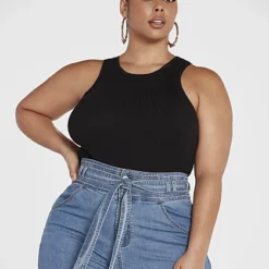 Fashion To Figure Ultra High Rise Tie Waist Flare Jeans