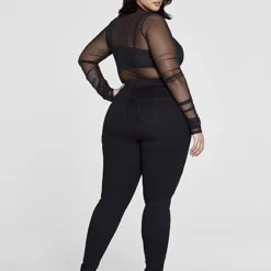 Fashion To Figure High Rise Lace-Up Skinny Jeans