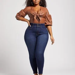 Fashion To Figure Dark Wash Curvy Skinny Jeans - Tall Inseam -Pleasures SHOP x 02276a94 8dd5 47e4 a513 46d78d179f5a