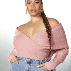 Fashion To Figure Debi Off The Shoulder Wrap Sweater - Garnerstyle X FTF -Pleasures SHOP x 02963ddc ee44 4665 9271 c25977658a07