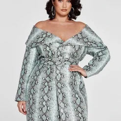 Fashion To Figure LFG Snakeskin Print Wrap Dress - Patrick Starrr X FTF -Pleasures SHOP x 04543d41 a6e5 4adf a655 eb971413b458