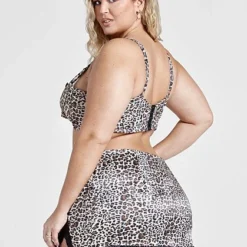 Fashion To Figure Skylar Leopard Print Satin Lingerie Set