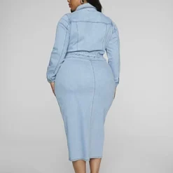 Fashion To Figure Mika Denim Button-Up Maxi Dress -Pleasures SHOP x 052f77bf dbf3 487b bb51 1da0e088dff4